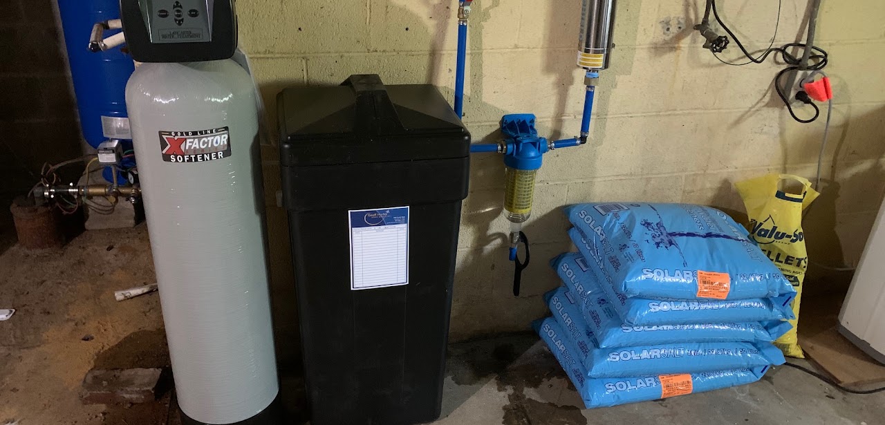 Completed water softener and filtration installation